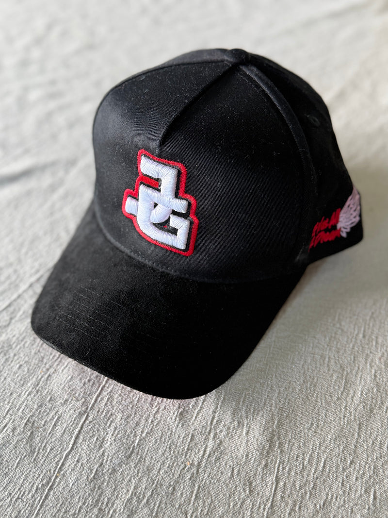 Black & Red Suede JG Hat